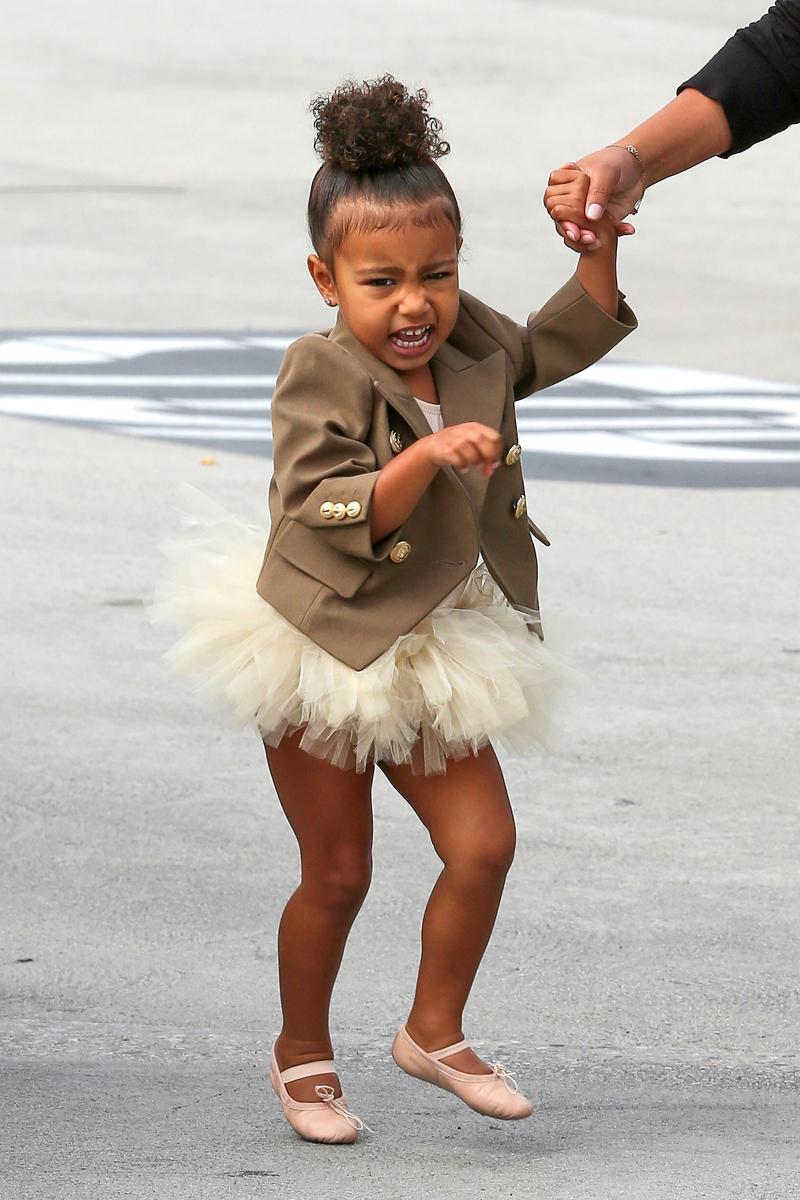 North West looks adorable headed to ballet class