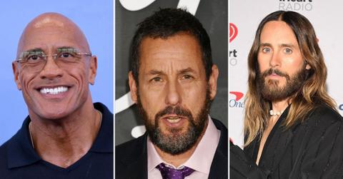 Photo of Dwayne “The Rock” Johnson, Adam Sandler and Jared Leto.