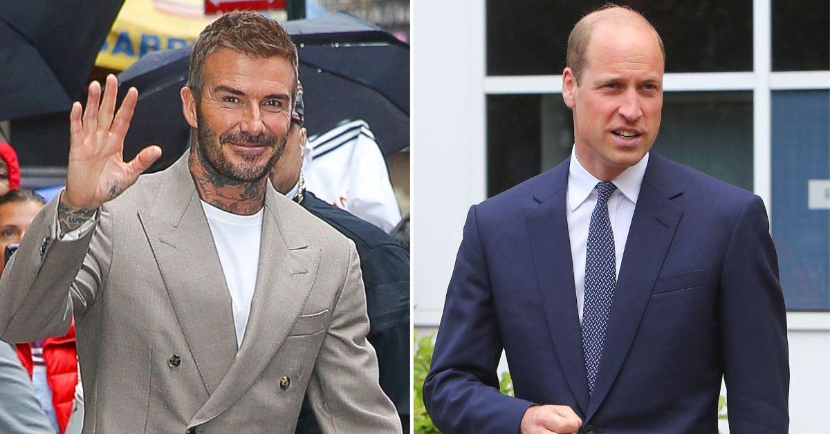 Composite photo of David Beckham and Prince William.