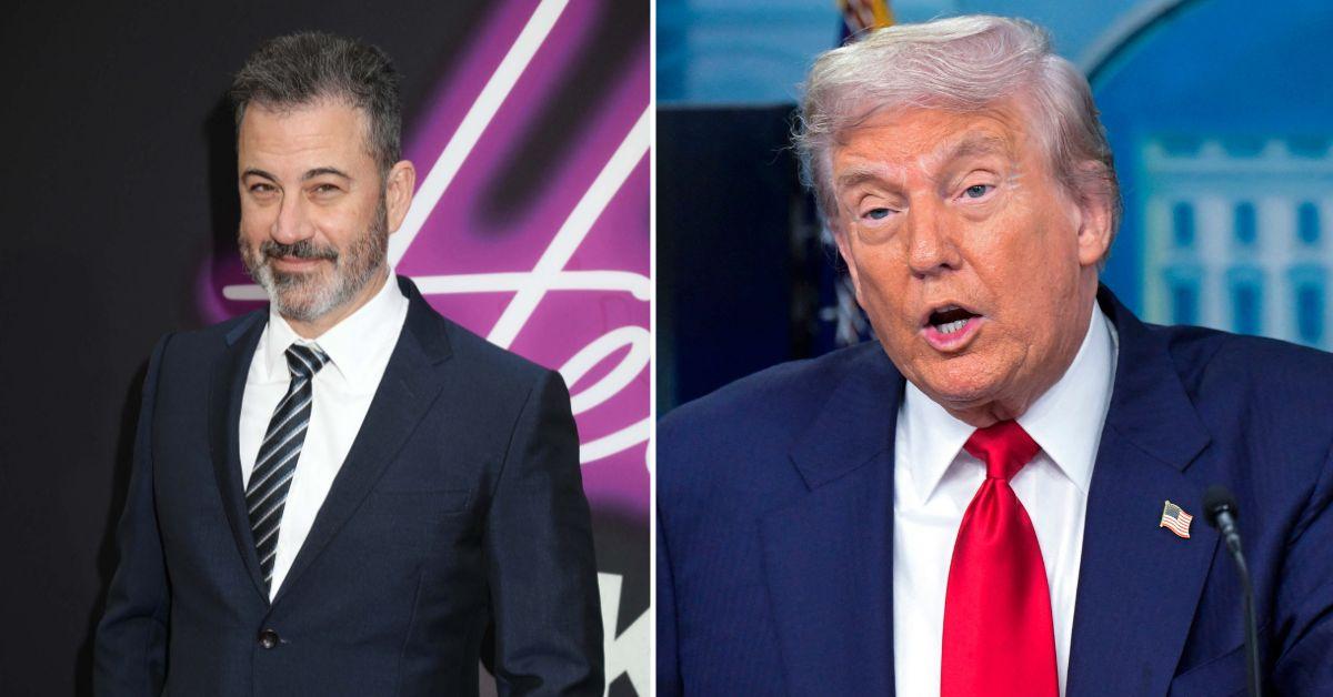 Composite photo of Jimmy Kimmel and Donald Trump 