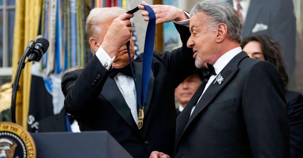 image of Donald Trump mispronounced Sylvester Stallone’s name twice.