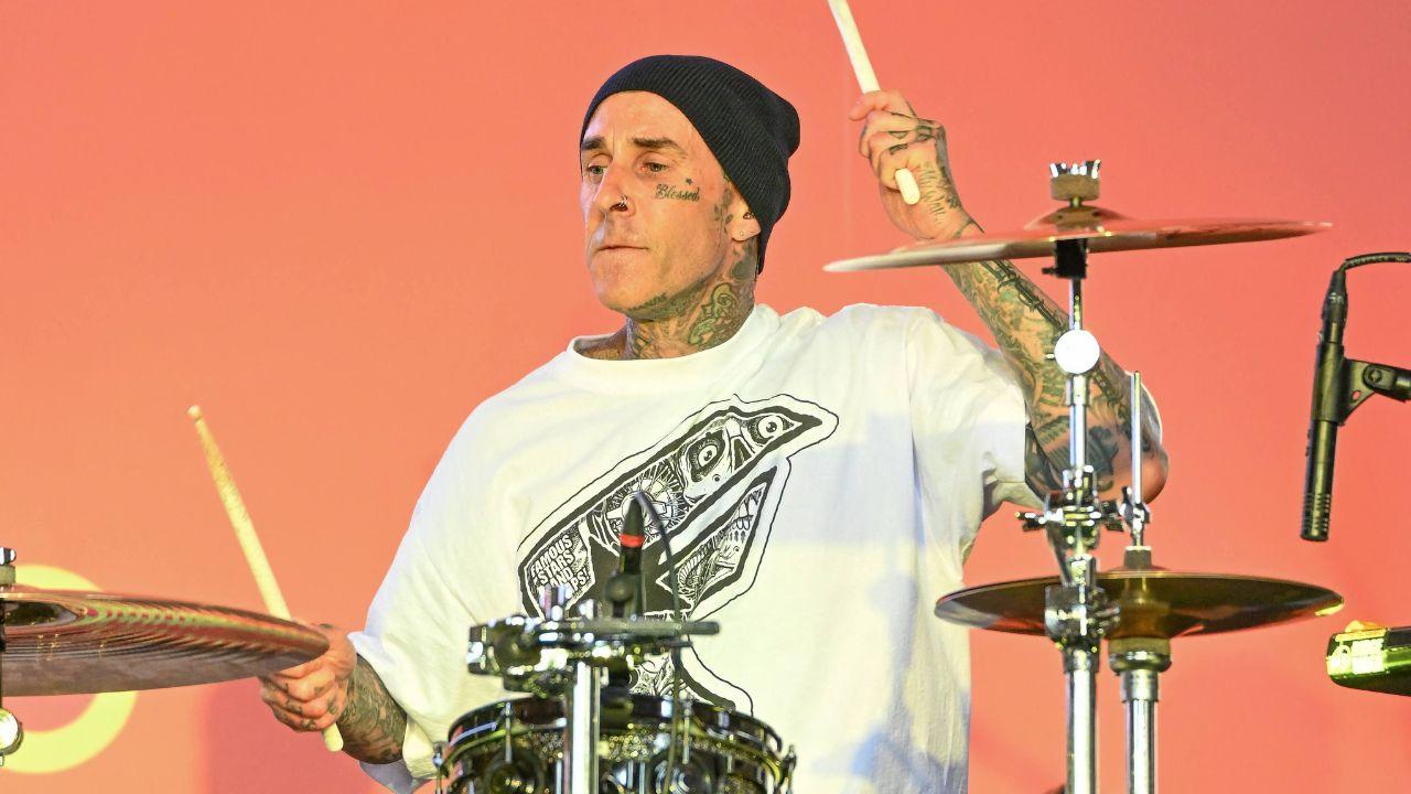 image of Travis Barker previously underwent surgery to repair a torn ligament in his finger in 2023.