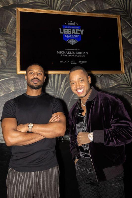 michael b jordan and terrence j toast to the legacy classic with diageo and its brands at a private dinner in nyc