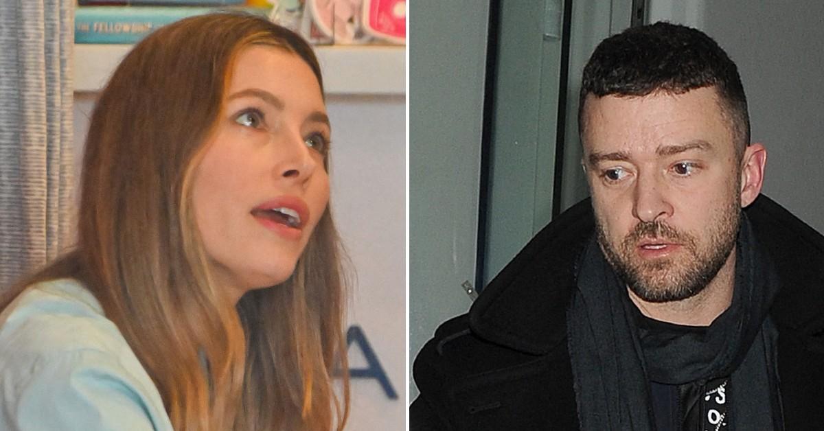 Composite photo of Jessica Biel and Justin Timberlake. 