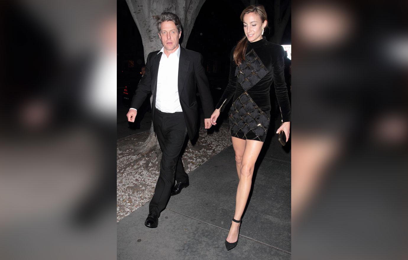 Hugh Grant heads to Madeo for dinner after the SAG Awards