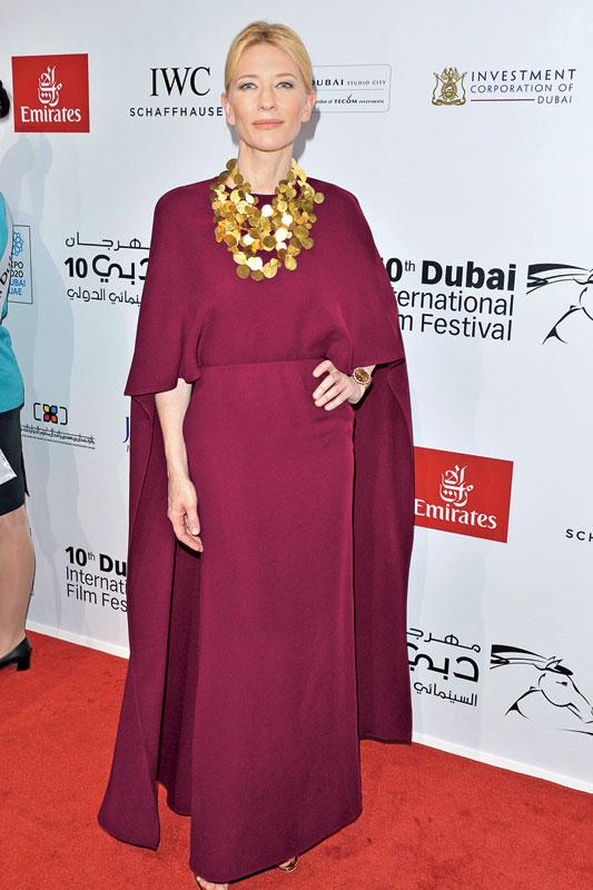 Cate Blanchett Burgundy Dress