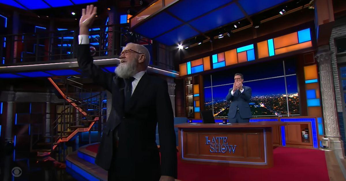 Photo of David Letterman and Stephen Colbert