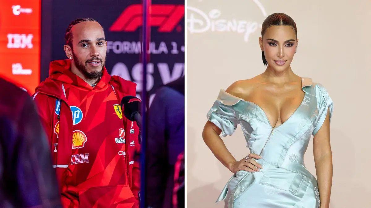 Photo of Lewis Hamilton and Kim Kardashian first sparked dating rumors in February.