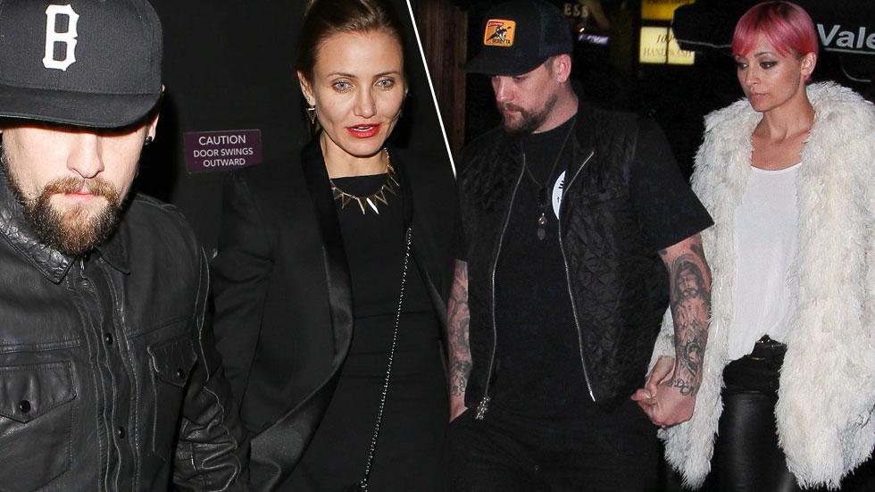 Cameron diaz benji madden hold hands dinner date