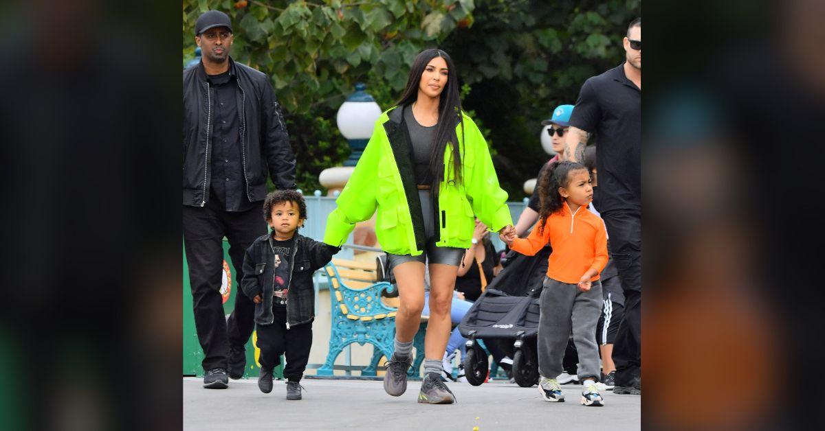 Photo of Kim Kardashian, North and Saint West.