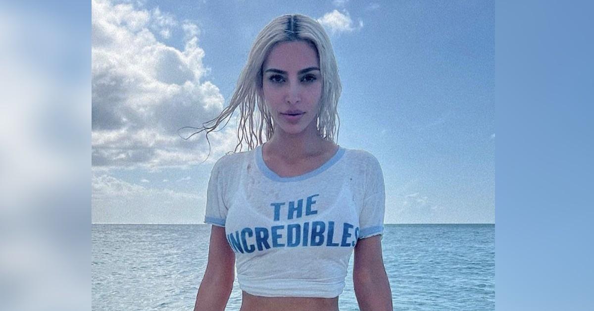 Kim Kardashian Makes A Splash At The Beach