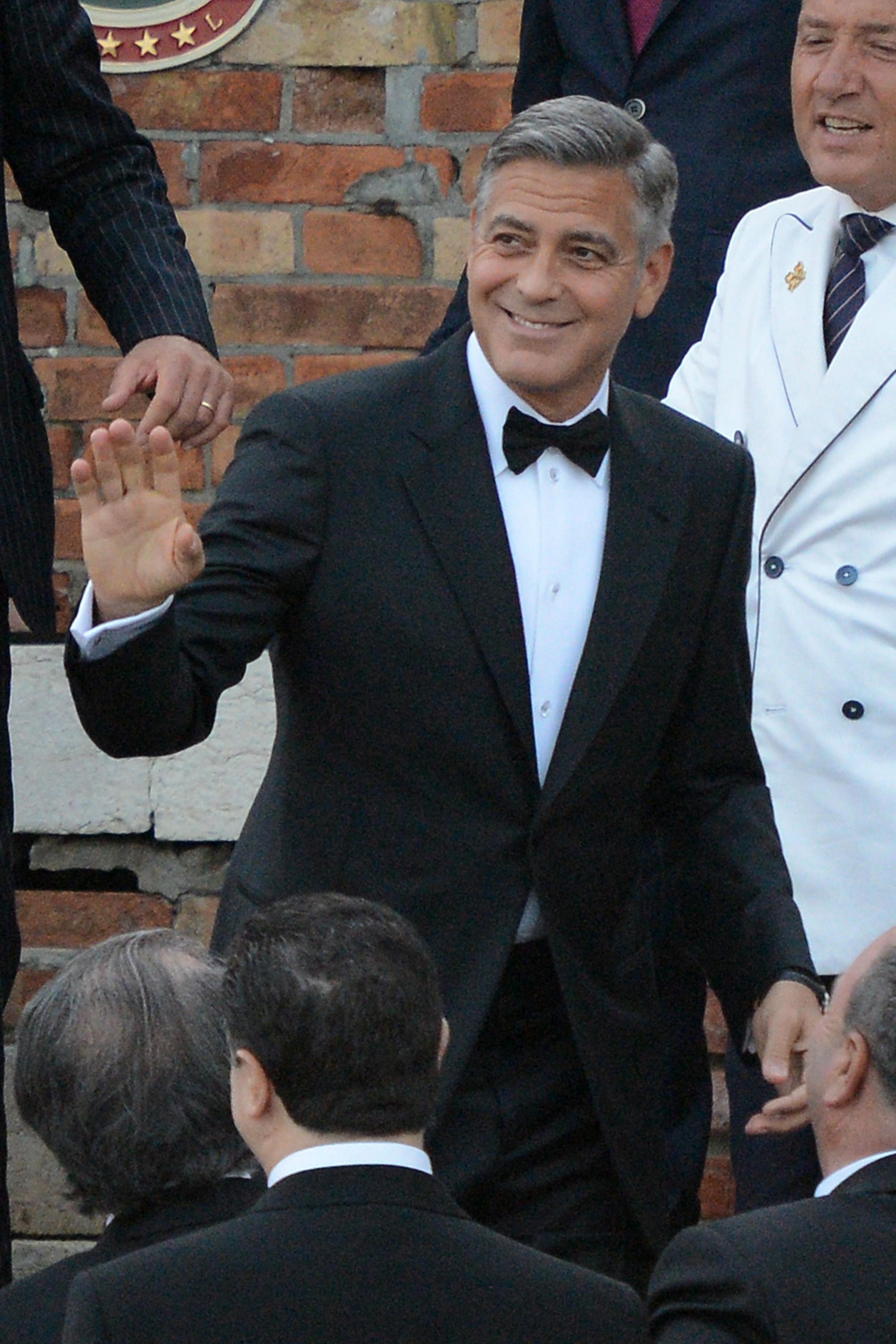 George Clooney seen heading to his wedding at the Aman Hotel in Venice