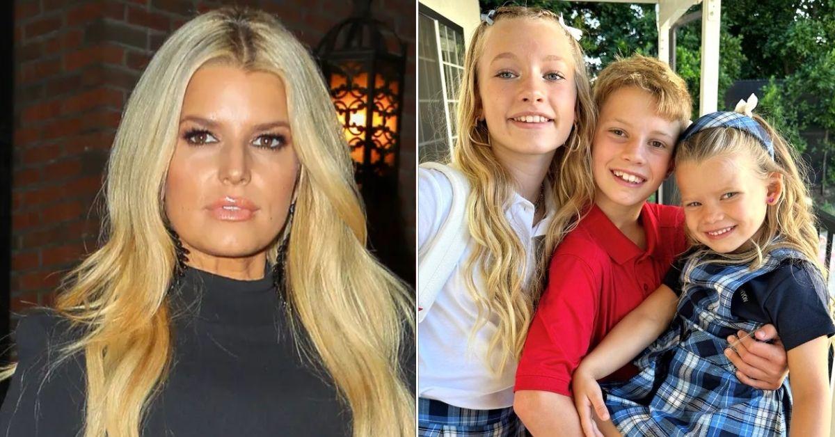 Jessica Simpson shares photos of her kids Maxwell, Birdie and Ace in  private school uniforms after being slammed over tween daughter's crop  top