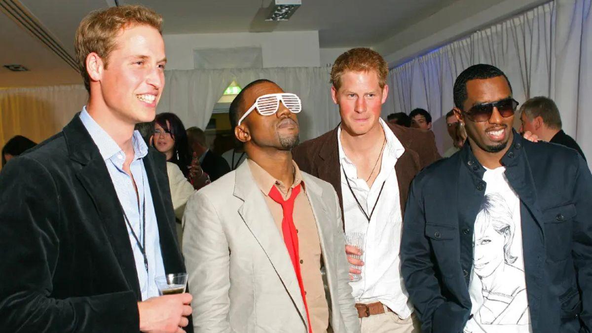 image of harry, William, Diddy and Kanye west