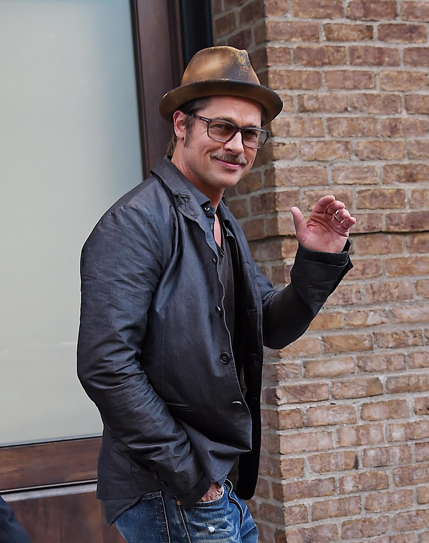 Brad Pitt looks stylish in a hat as he steps out in Tribeca, NYC