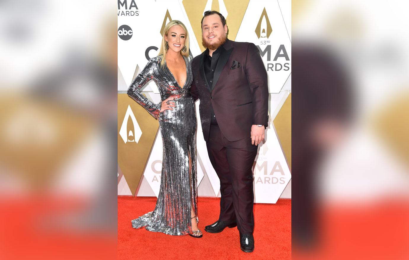 Luke Combs And Fiancee Nicole Hocking On Red Carpet At CMA Awards 2019