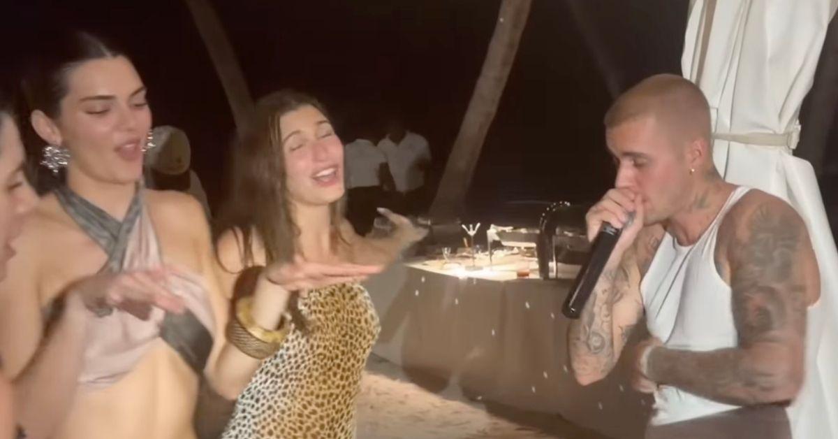 image of Kendall and Hailey Bieber sang along to Justin's songs.