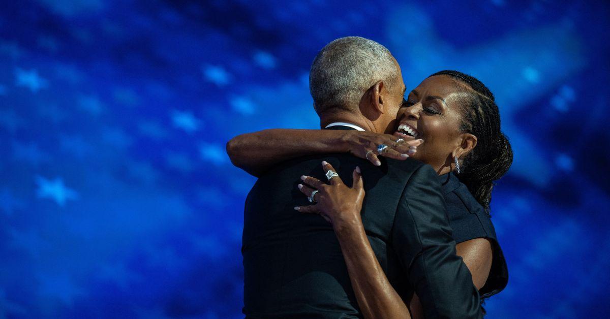 Photo of Michelle Obama revealed she and Barack avoid talking during the day to make their date nights special.