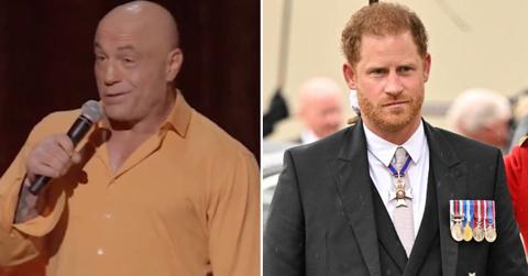 Composite photo of Joe Rogan and Prince Harry.