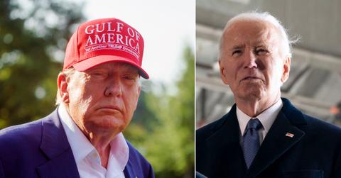 Photo of Donald Trump; picture of Joe Biden.