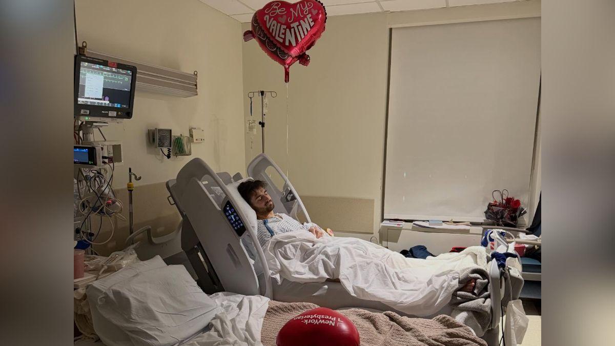 Image of Daniel Neeson thanked his doctors and ICU nurses for taking care of him.