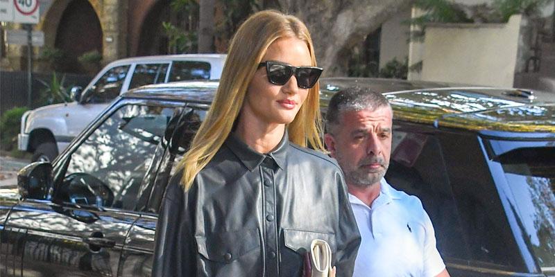 Nip Slip! Rosie Huntington-Whiteley Goes Braless In A Sexy Silk Nude  Colored Dress