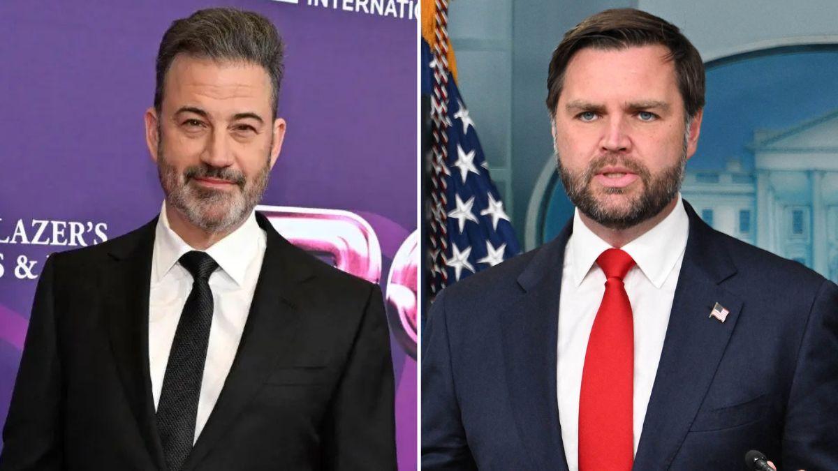 Photo of Jimmy Kimmel and J.D. Vance