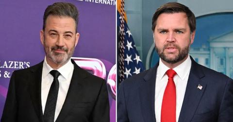 Photo of Jimmy Kimmel and J.D. Vance