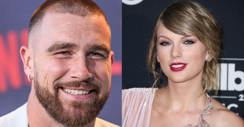 Split image of Travis Kelce and Taylor Swift.