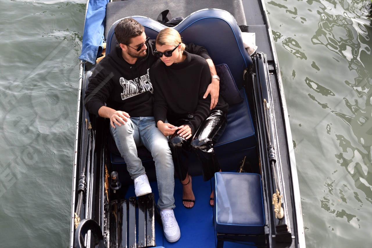 Sofia Richie and Scott Disick enjoying a gondola trip and an ice cream in Venice