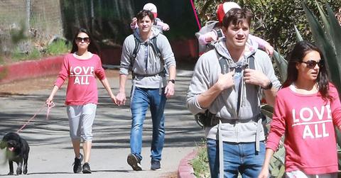 Ashton kutcher mila kunis hiking daughter wyatt HERO