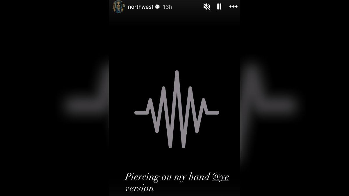 Image of North West collaborated with her dad on a rap song.