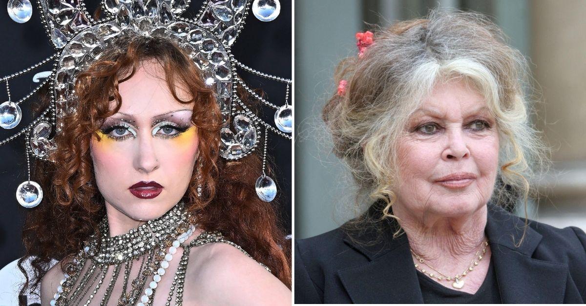 Split photo of Chappell Roan & Brigitte Bardot