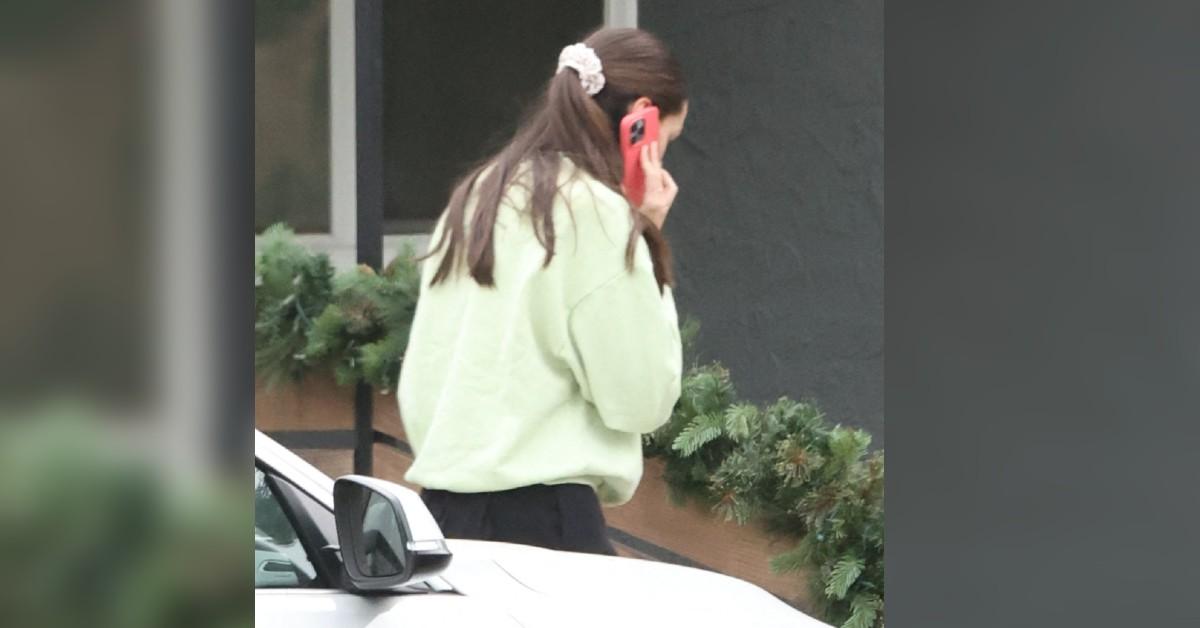 ally lewber seen taking a call after james kennedy arrest