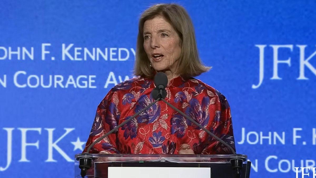 Photo of Caroline Kennedy presented an award in Boston last month.