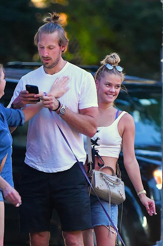 *EXCLUSIVE* Nina Agdal gets dinner with a mystery man and new puppy Daisy