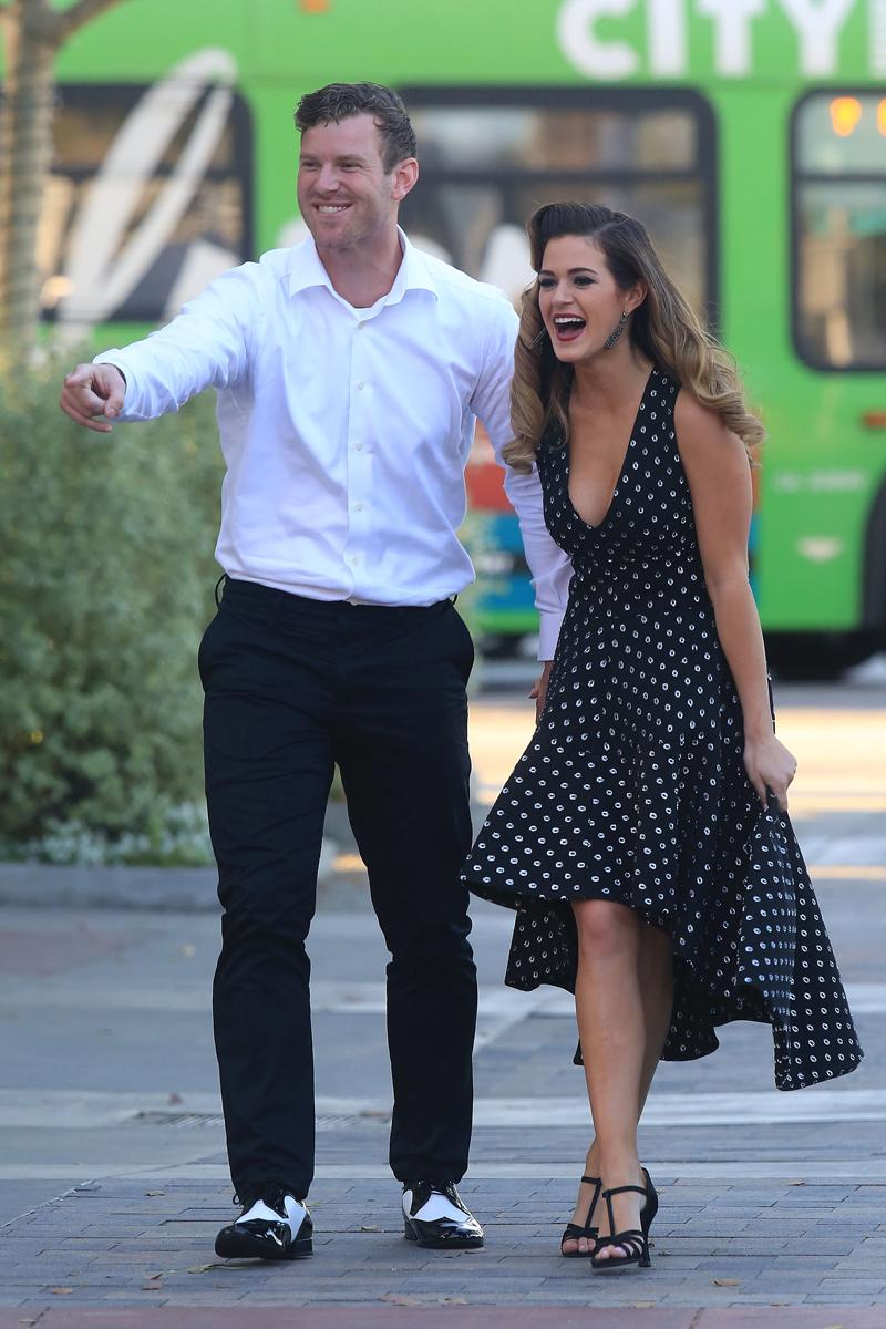 EXCLUSIVE: The Bachelorette JoJo fletcher hits the streets on a date with James Taylor.