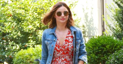 Miranda Kerr Red Floral Dress In NYC Photos hero