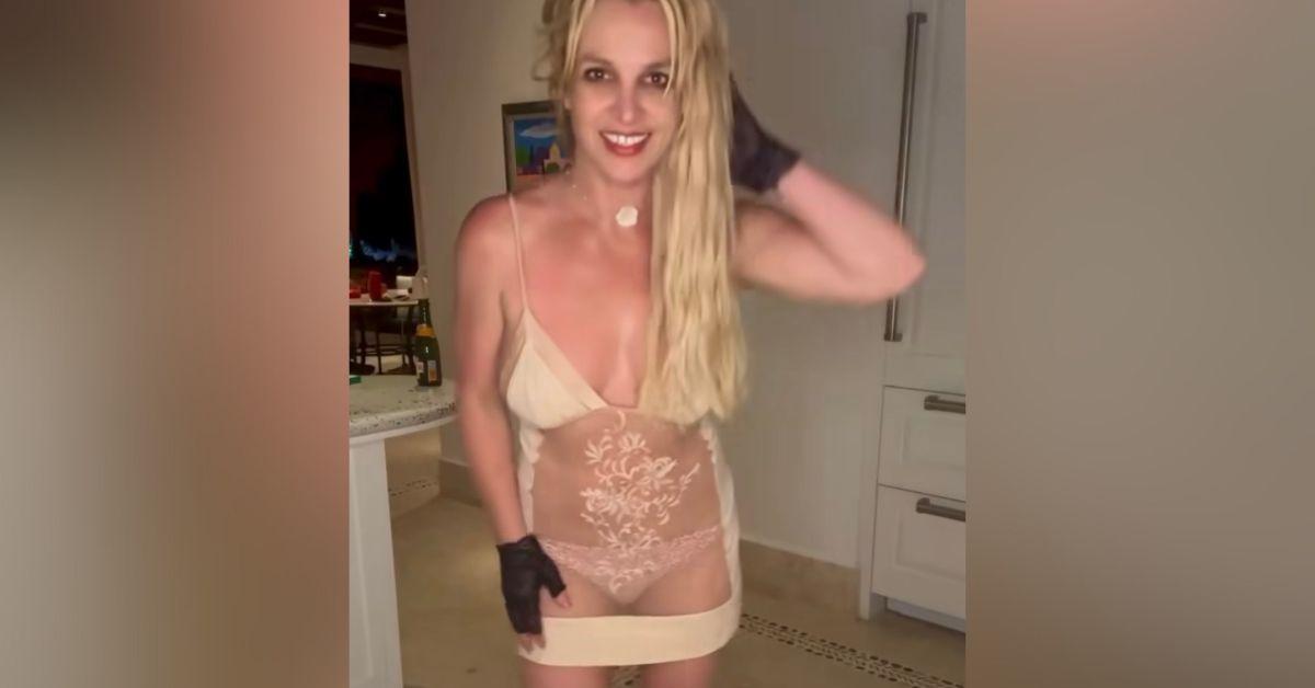 britney spears nearly slips out see through nightgown photos