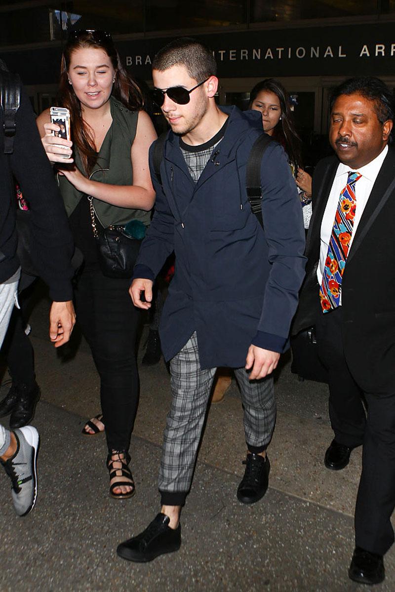 Nick Jonas wears Garciavelez (at LAX 2.19.16)