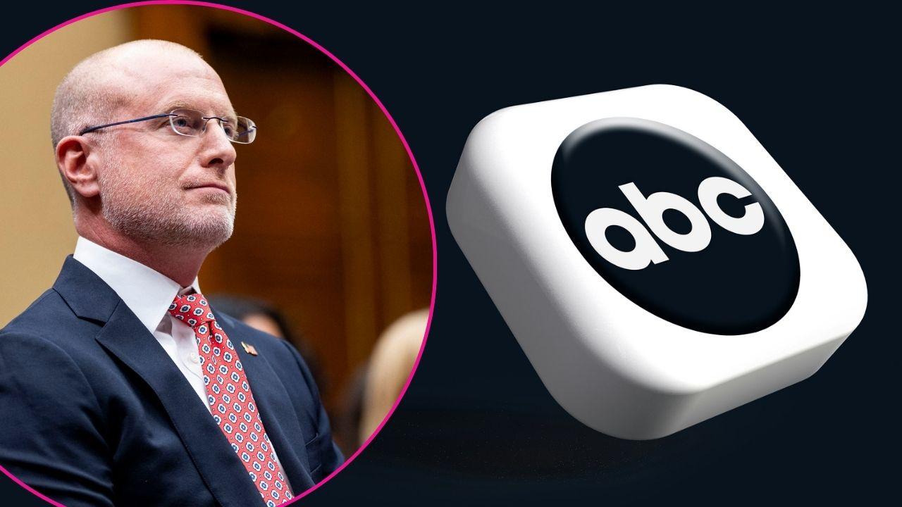 Composite photo of FCC Chair Brendan Carr and the ABC logo.
