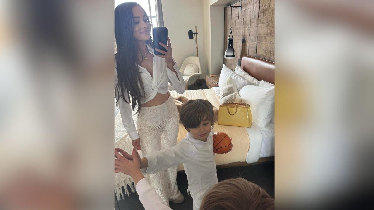 image of The star shares her son with Artem Chigvintsev.