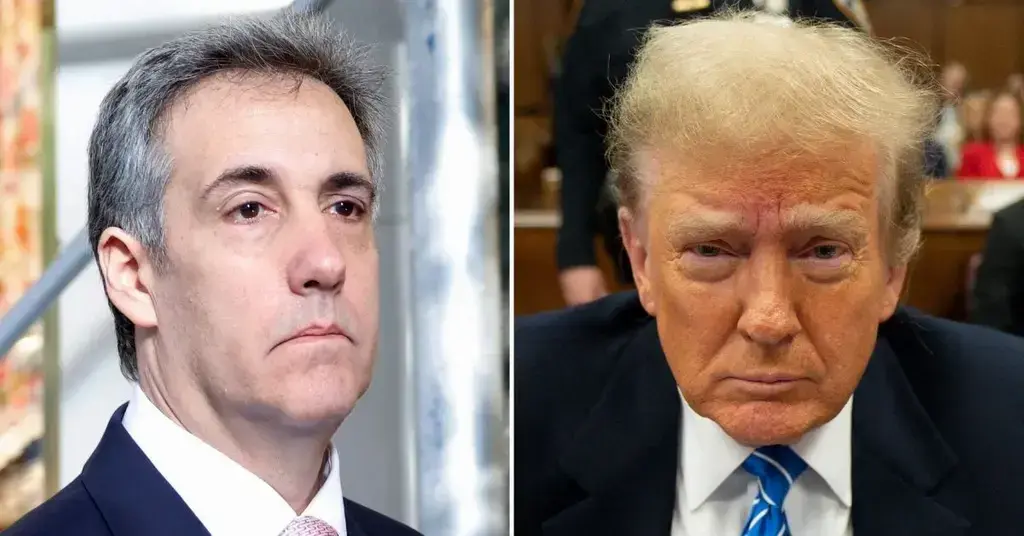 Composite photo of Michael Cohen and Donald Trump