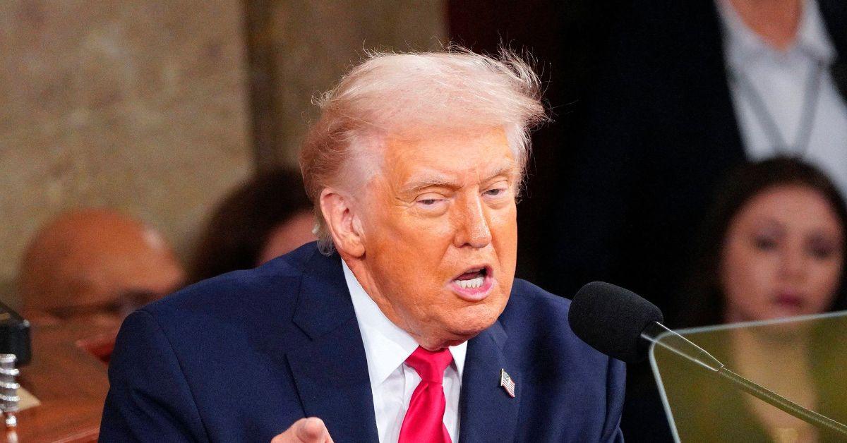 image of Donald Trump faced criticism after a fiery speech about trade authority.