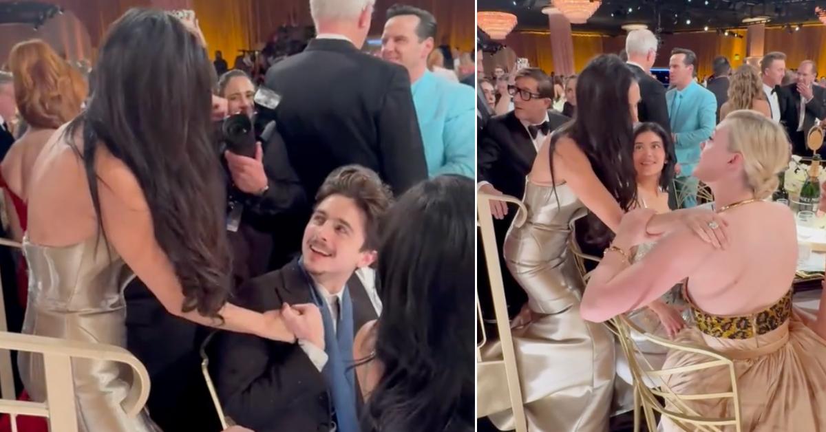 demi moore ignores kylie jenner golden globes video watch awkward