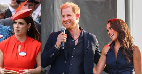 Split of Princess Eugenie, Prince Harry and Meghan Markle.