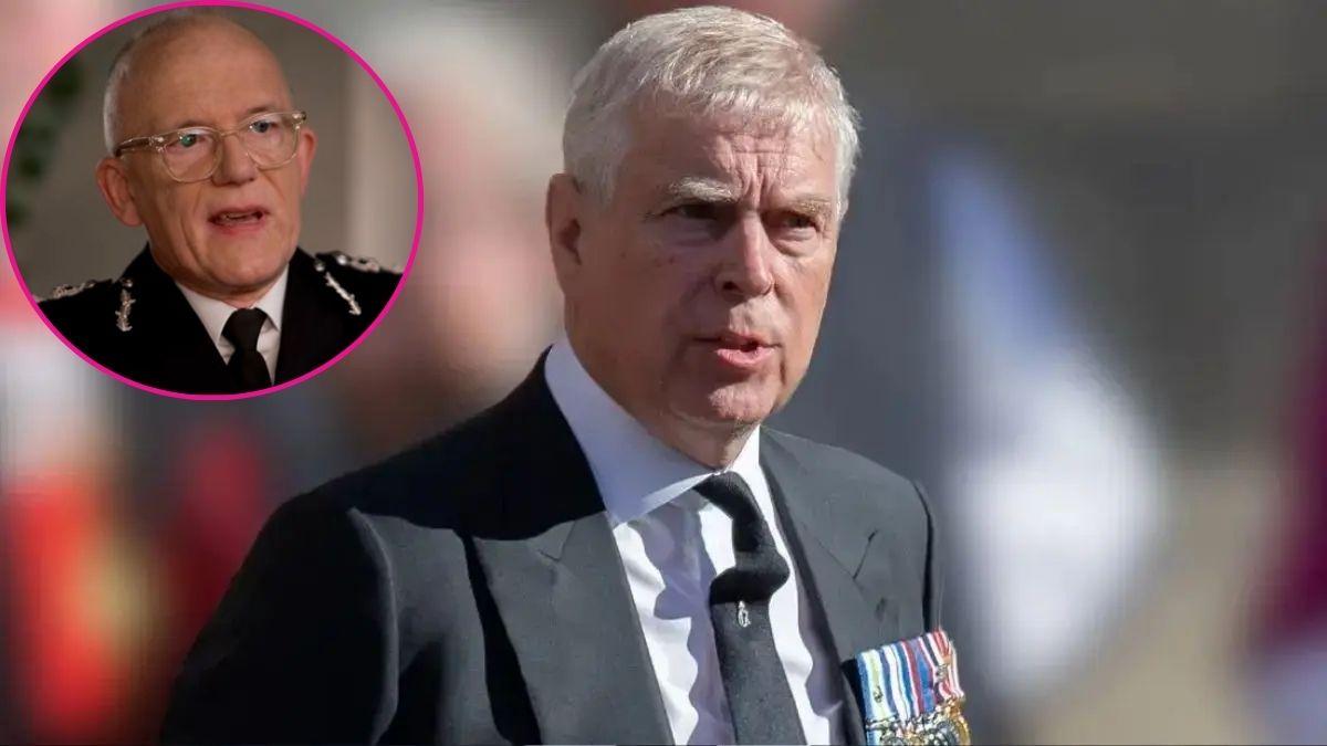 composite photo of andrew mountbatten-windsor and london Police Commissioner Sir Mark Rowley