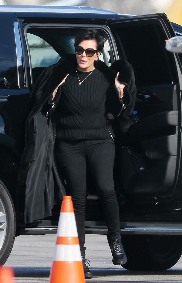 EXCLUSIVE: Kris Jenner and boyfriend Corey Gamble fly out of Burbank airport on a private jet