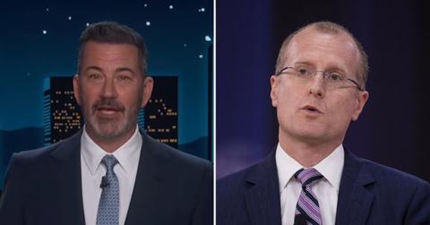 Photo of Jimmy Kimmel and Brendan Carr.