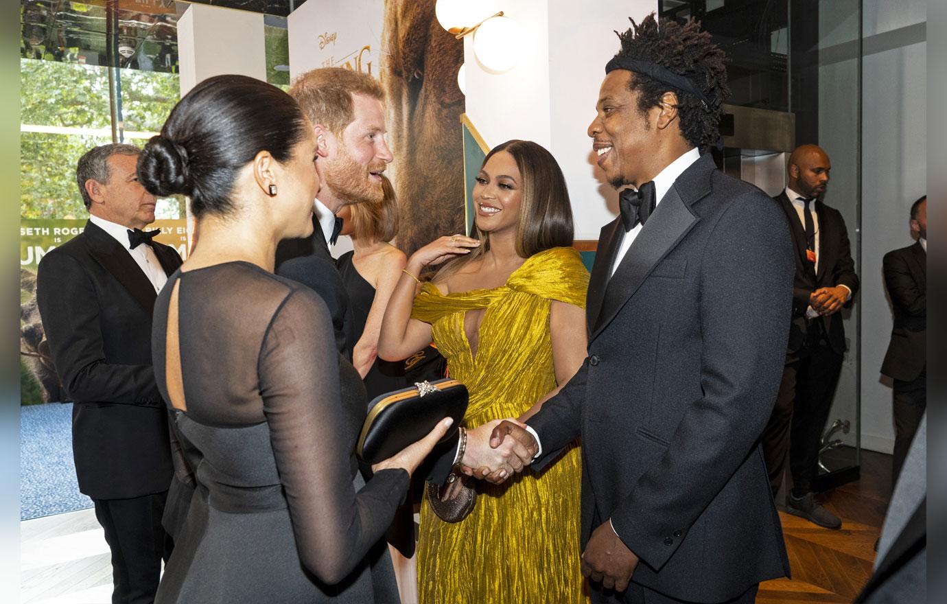 Beyonce & Jay-Z & Meghan Markle & Prince Harry at Lion King premiere in London